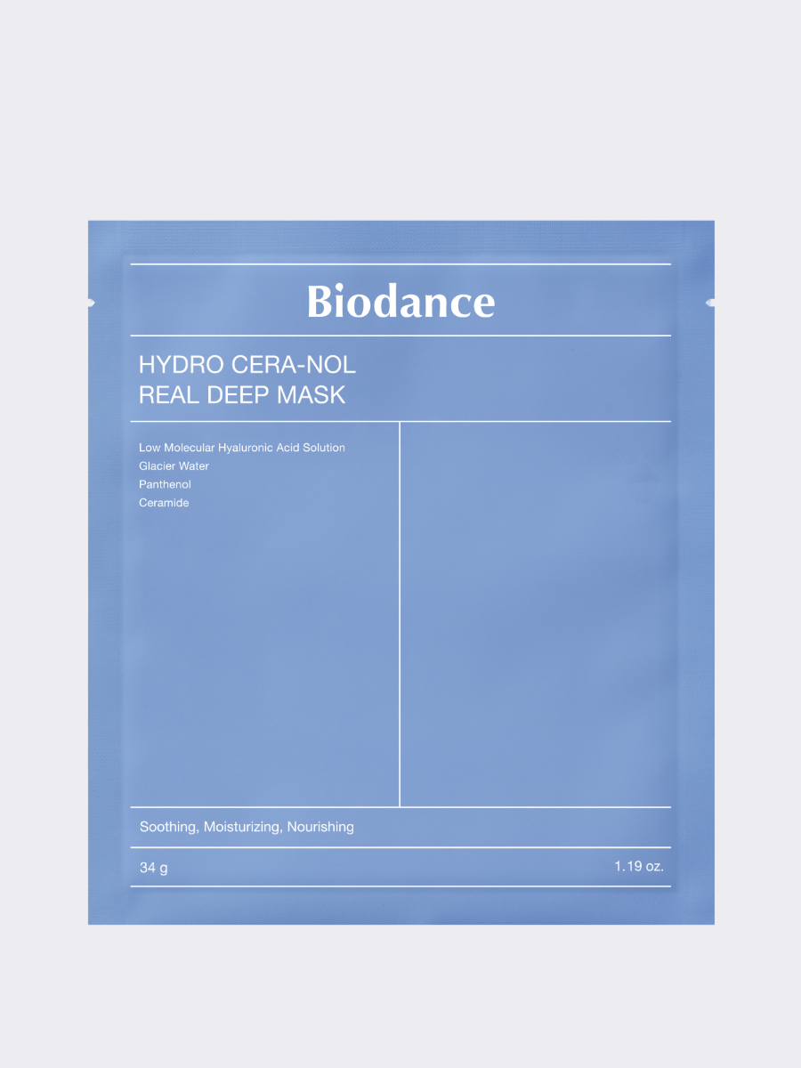 ВосстанавливающаягидрогелеваямаскаспантеноломикерамидамиBiodanceHydroCera-nolRealDeepMask