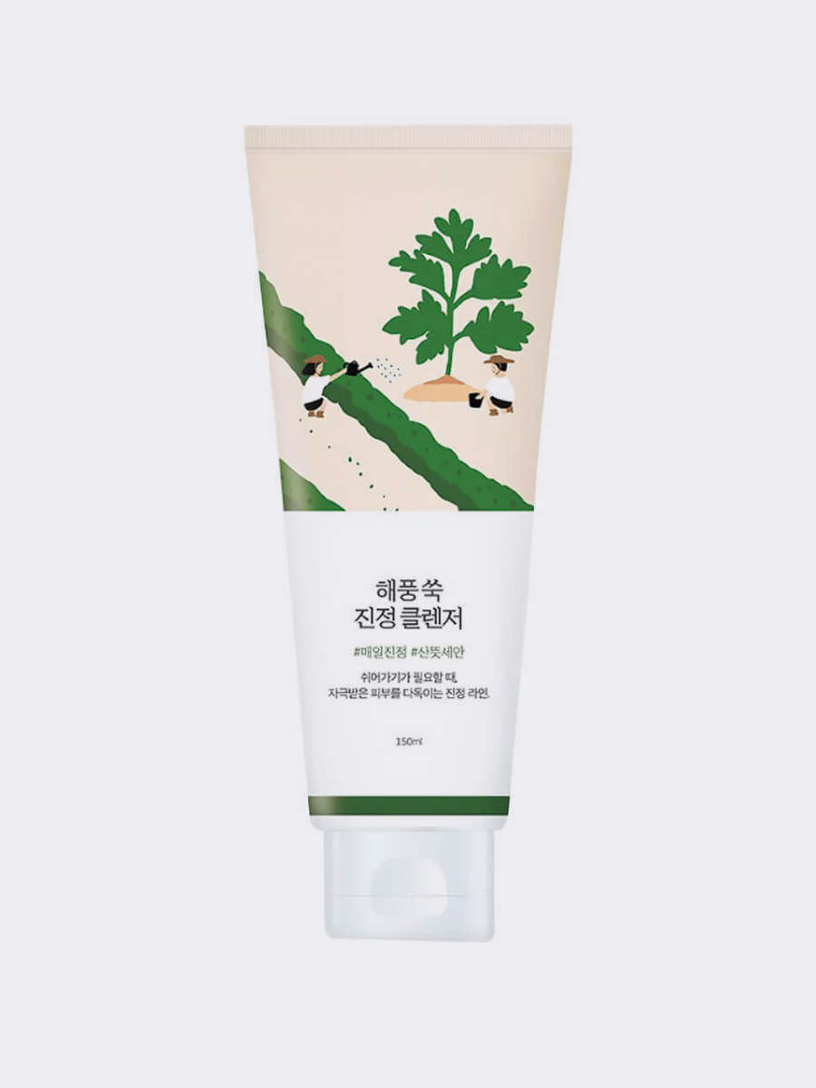 Успокаивающая пенка для умывания с экстрактом полыни Round Lab Mugwort  Calming Cleanser 🖤 Купить в интернет-магазине ❥ Hey! Babes Cosmetics