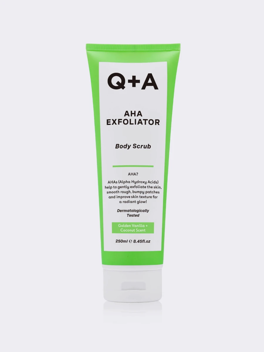 Отшелушивающий скраб для тела с фруктовыми кислотами Q+A AHA Exfoliator 🖤  Купить в интернет-магазине ❥ Hey! Babes Cosmetics