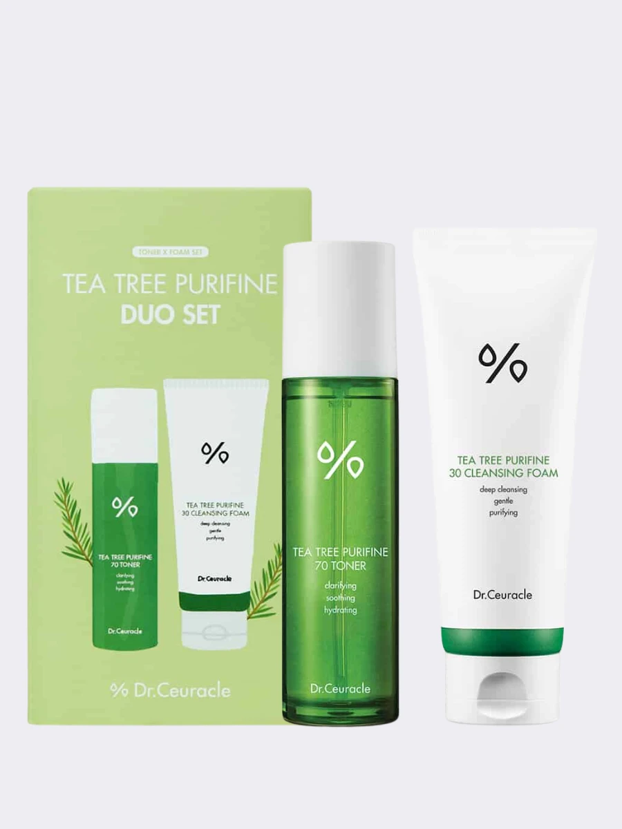 Успокаивающий набор с экстрактом чайного дерева Dr.Ceuracle Tea Tree  Purifine Duo Set 🖤 Купить в интернет-магазине ❥ Hey! Babes Cosmetics