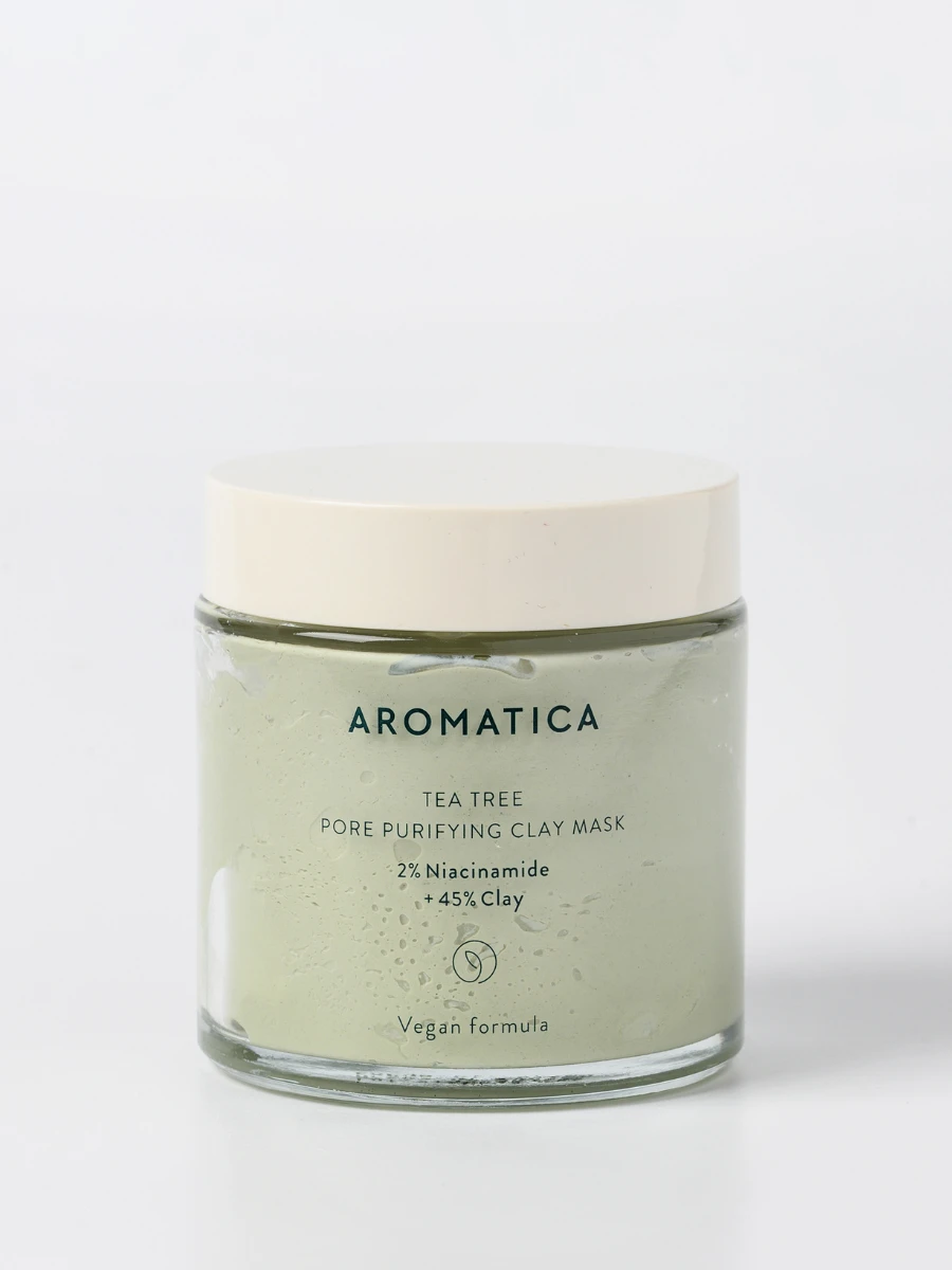 Очищающая глиняная маска с чайным деревом и ниацинамидом Aromatica Tea tree  Pore Purifying Clay Mask 2% Niacinamide + 45% Clay 🖤 Купить в  интернет-магазине ❥ Hey! Babes Cosmetics